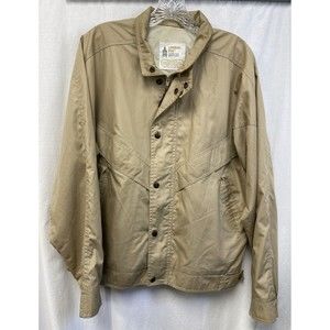 London Fog Windbreaker Jacket Size 40 Tan Full Zip Men’s Vintage Classic